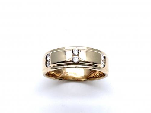 Secondhannd 9ct Yellow Gold Diamond Ring