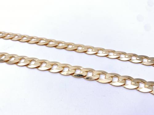 9ct Yellow Gold Flat Curb Chain 22 inch