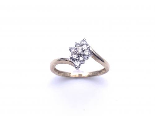 9ct Marquise Shaped Diamond Ring