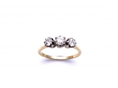 18ct Yellow Gold Diamond 3 Stone Ring