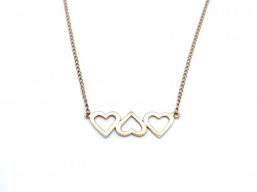 9ct Yellow Gold Love Heart Necklet