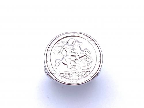 Silver St George Coin Style Ring