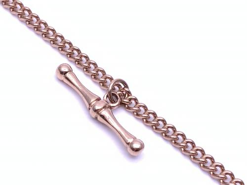 9ct Rose Gold T bar Curb Bracelet