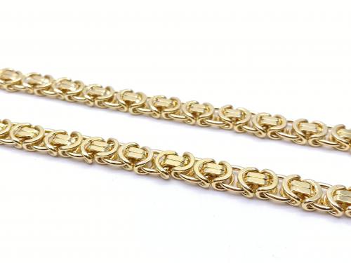 9ct Yellow Gold Heavy Byzantine Chain 22 Inches