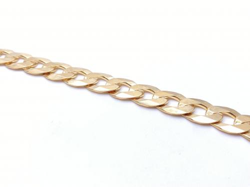 9ct Yellow Gold Flat Curb Bracelet 8.5 Inches