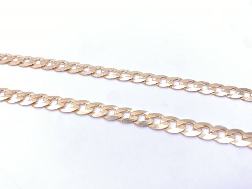 9ct Yellow Gold Flat Curb Chain 22 Inches