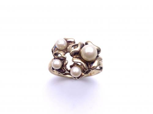 9ct Yellow Gold Pearl Set Ring