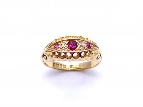 18ct Ruby & Diamond Ring London 1918