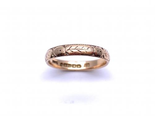 9ct Rose Gold Engraved Wedding Ring