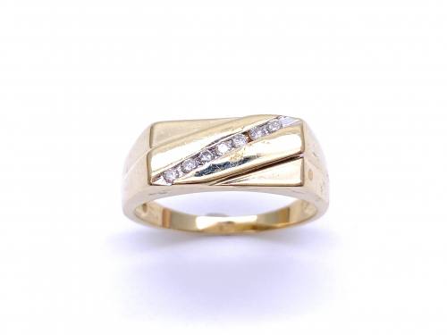 9ct Yellow Gold Diamond Signet Ring