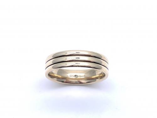 9ct Yellow Gold Groved Wedding Ring