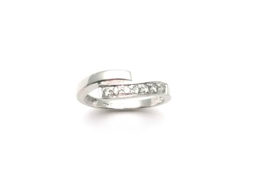 18ct White Gold Diamond Crossover Band