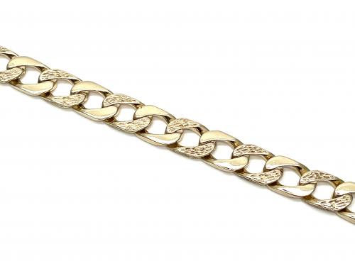 9ct Yellow Gold Patterned Curb Bracelet