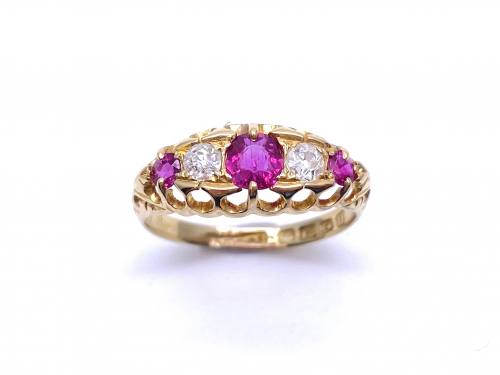 18ct Ruby & Diamond Ring Birmingham 1912