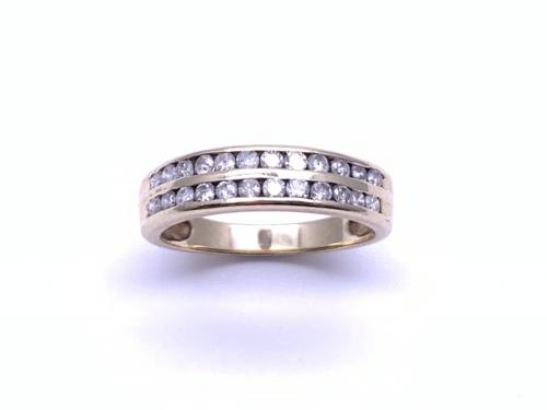 9ct Double Row Diamond Eternity Ring