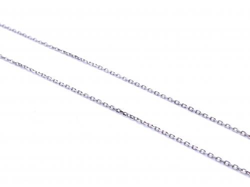 9ct White Gold Cable Chain 16 Inch