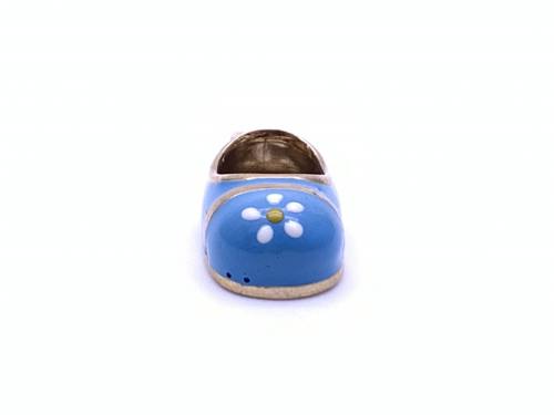 9ct Gold Blue Enamelled Shoe Charm/Pendant
