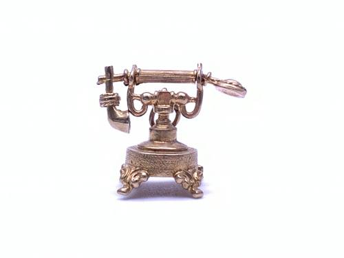 9ct Old Telephone Charm