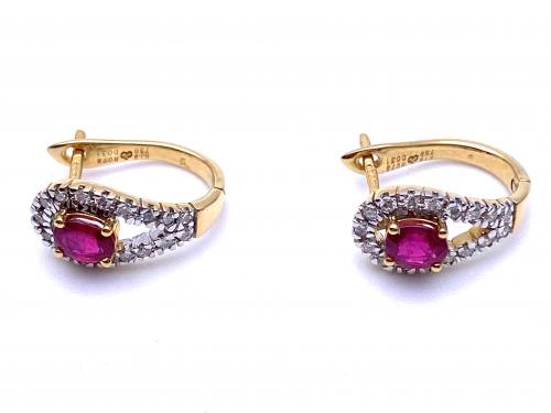 18ct  Ruby & Diamond Earrings