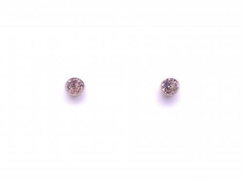 9ct Yellow Gold CZ Solitaire Stud Earrings 5mm