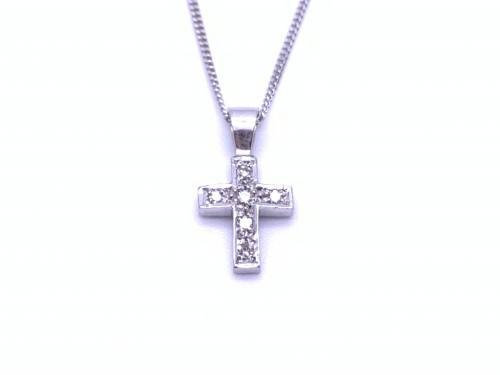 9ct Diamond Cross Pendant & Chain