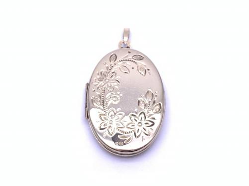 9ct Yellow Gold Floral Engraved Locket
