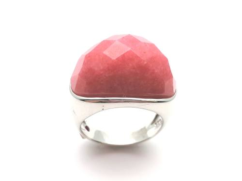 925 ELLE Pink Rhodonite Faceted Ring