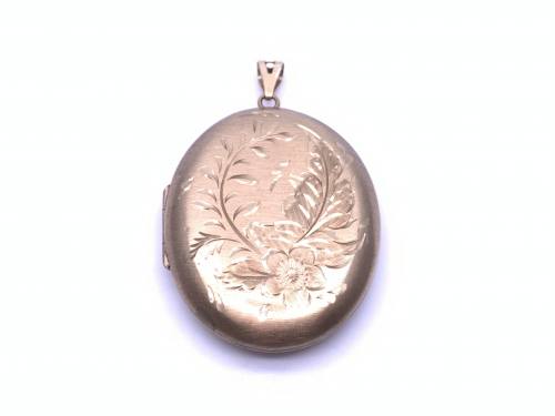 9ct Yellow Gold Floral Engraved Locket