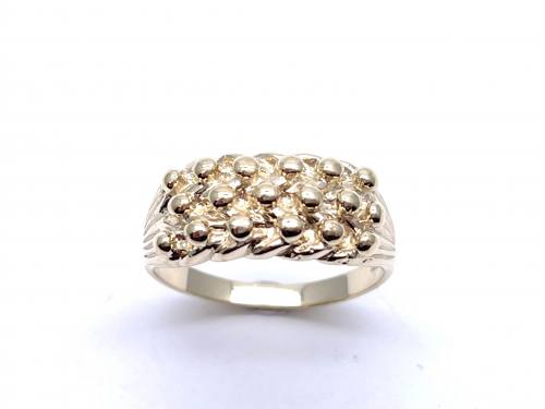 9ct Yellow Gold 3 Row Keeper Ring