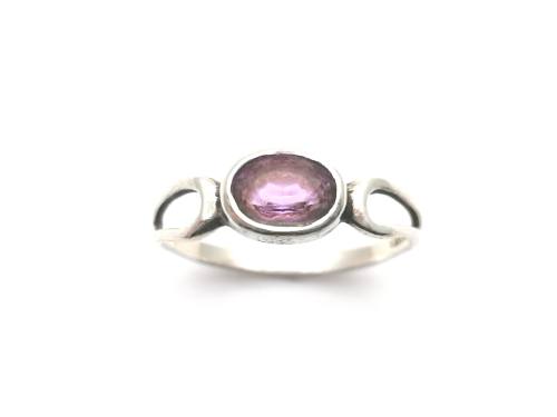 Silver Purple Stone Ring