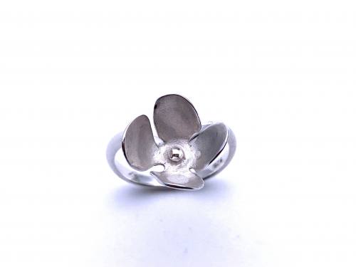 Silver Flower Petal Ring