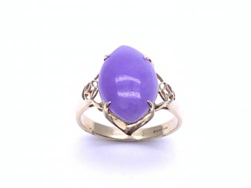 14ct Purple Jade Solitaire Ring