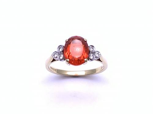 18ct Fire Opal & Diamond Ring
