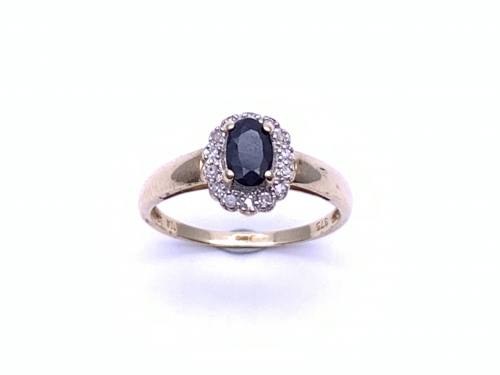 9ct Sapphire & Diamond Cluster Ring