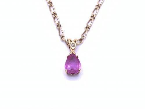 18ct Sapphire & Diamond Pendant &Chain