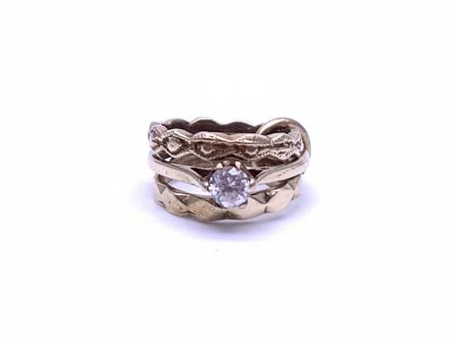 9ct Yellow Gold Set of Rings Charm