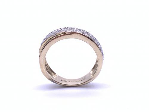 9ct Yellow Gold Diamond Crossover Ring