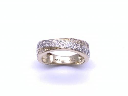 9ct Yellow Gold Diamond Crossover Ring