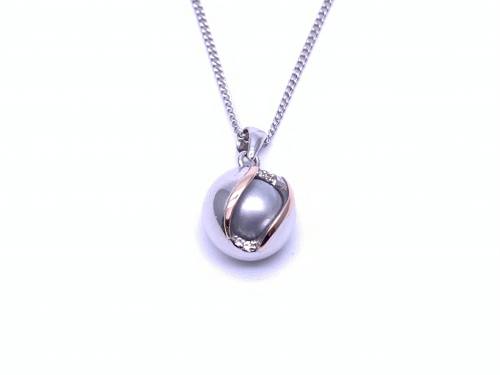 Clogau Grey Pearl Pendant & Chain