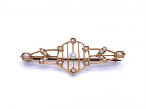 Seed Pearl Bar Brooch