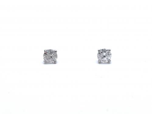 18ct Diamond Solitaire Stud Earrings 1.14ct