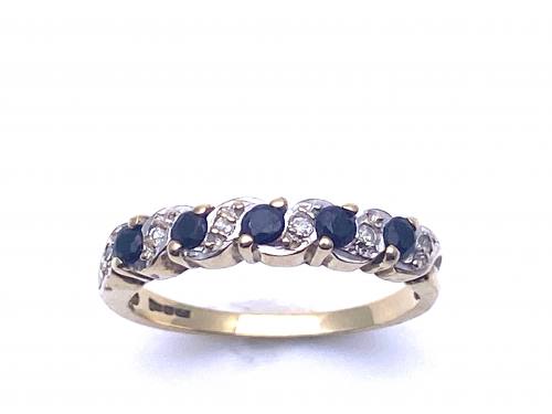 9ct Sapphire & Diamond Eternity Ring