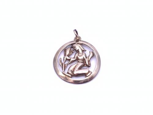 9ct Lady with Flower Charm/Pendant