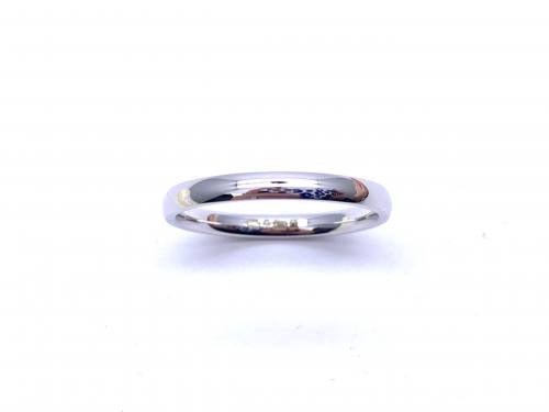 9ct White Gold Slight Court Wedding Ring 2mm