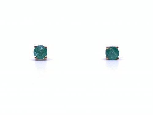 9ct Emerald Solitaire Stud Earrings