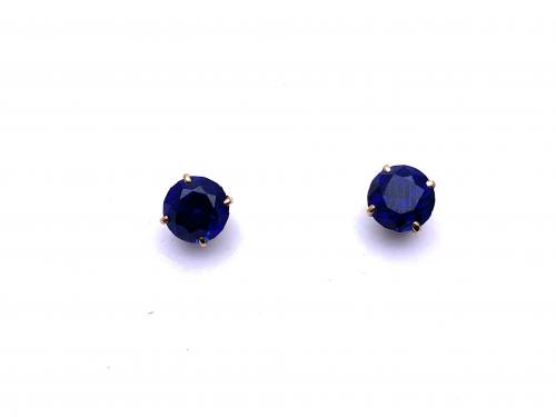 9ct Synthetic Sapphire Stud Earrings