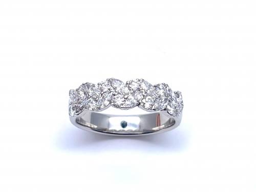 Platinum Round Brilliant & Marquise Diamond Ring