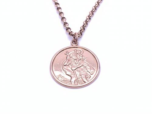 9ct Rose Gold St Christopher & Chain