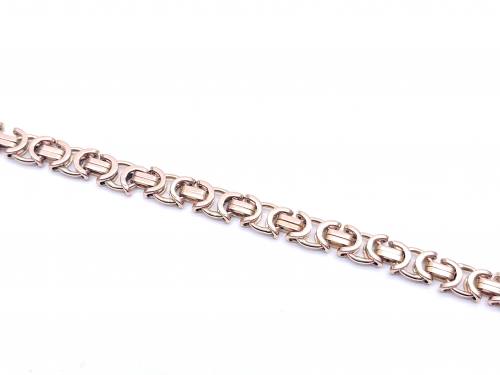 9ct Rose Gold Byzantine Bracelet 8 1/4
