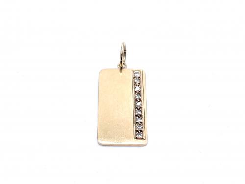 9ct Yellow Gold Diamond Ingot Pendant